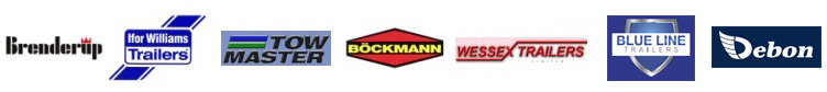 Brenderup, Debon trailers, Ifor Williams Trailers, TowMaster, Bockmann, Wessex Trailers - Trailer logos