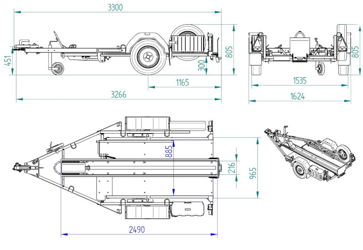 Debon Moto1 bike trailer dimensions