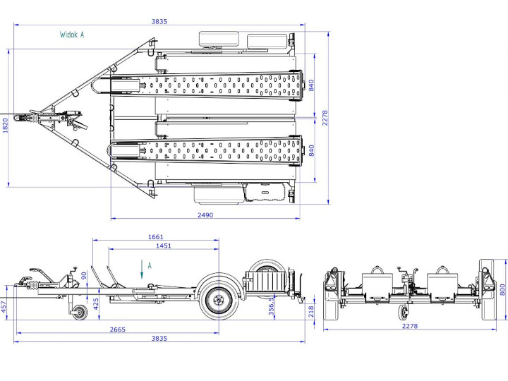 Debon Moto2 motobike trailer dimensions